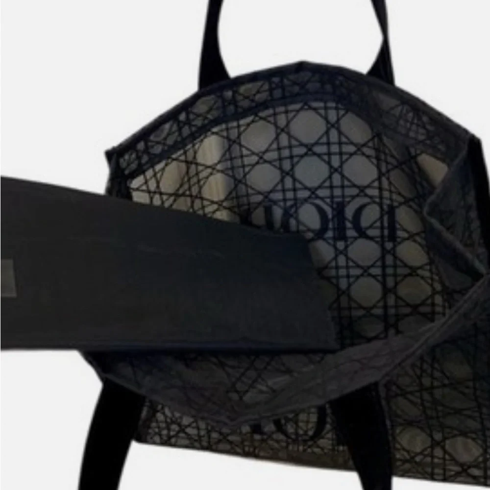 New Dior Beauty Mesh Cosmetic Makeup Tote Bag- Black - Picture 3 of 5